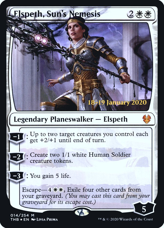 Elspeth, Sun's Nemesis [Theros Beyond Death Prerelease Promos]